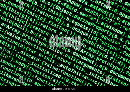 Computer program preview. Programming code typing. Information technology website coding standards for web design Modern tech. CSS, JavaScript and HTM Stock Photo