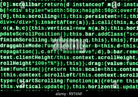 Computer program preview. Programming code typing. Information technology website coding standards for web design Modern tech. CSS, JavaScript and HTM Stock Photo