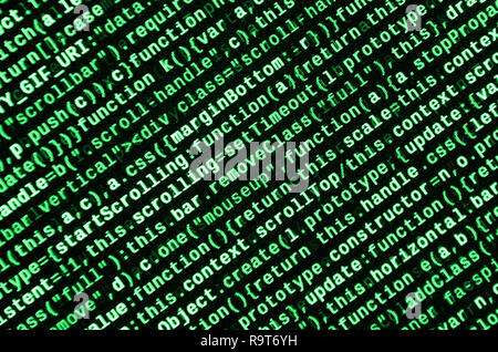 Computer program preview. Programming code typing. Information technology website coding standards for web design Modern tech. CSS, JavaScript and HTM Stock Photo