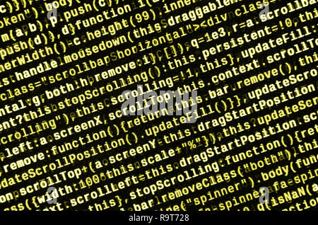 Computer program preview. Programming code typing. Information technology website coding standards for web design Modern tech. CSS, JavaScript and HTM Stock Photo