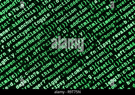 Computer program preview. Programming code typing. Information technology website coding standards for web design Modern tech. CSS, JavaScript and HTM Stock Photo