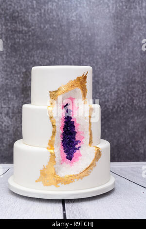 Homemade geode Wedding cake Stock Photo