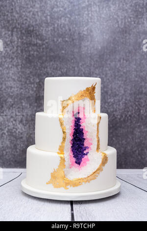 Homemade geode Wedding cake Stock Photo
