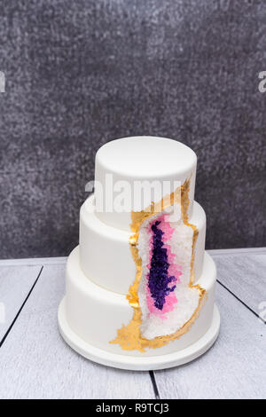 Homemade geode Wedding cake Stock Photo