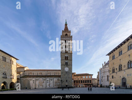 Beautiful view of Piazza del Duomo in a moment of tranquility, Pistoia, Tuscany, Italy Stock Photo