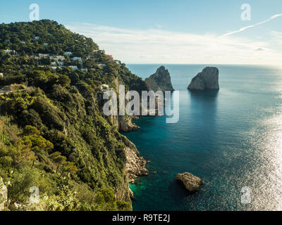 Faraglioni rocks on the Island of Capri in the region of Campania, Italy Stock Photo