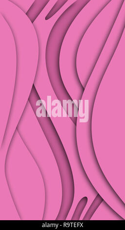 Pink curved shapes. Purple colored abstract shapes. Stock Photo