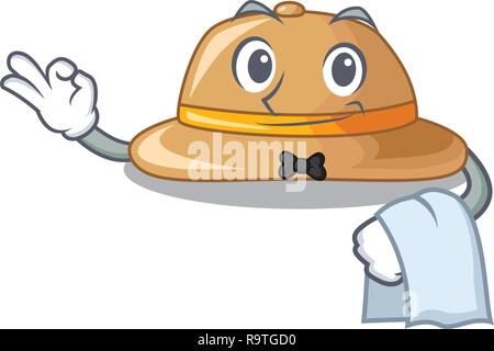 Waiter cork het located in table chacter Stock Vector