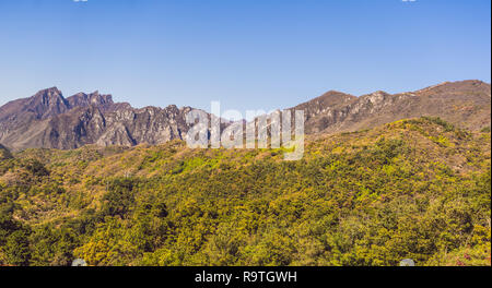Majestic mountains near the great wall of China. Mutianyu. Stock Photo