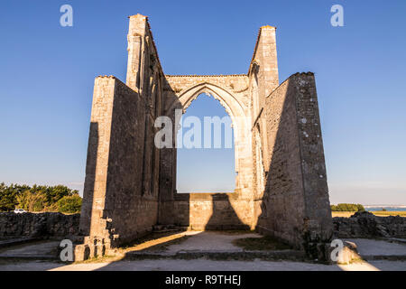 La Flotte, France. The Notre-Dame-de-Re Abbey or Abbaye des Chateliers, an ancient 12th Century Cistercian abbey in the Ile de Re island, now in ruins Stock Photo