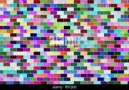 brick texture wall for background multicolor vertical Stock Photo