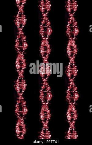 3D DNA strand with vibrant colors for genetics background Stock Photo