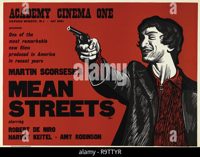 Mean Streets (Warner Brothers, 1973). British Quad Lobby Card / Poster  Robert De Niro File Reference # 33635 905THA Stock Photo