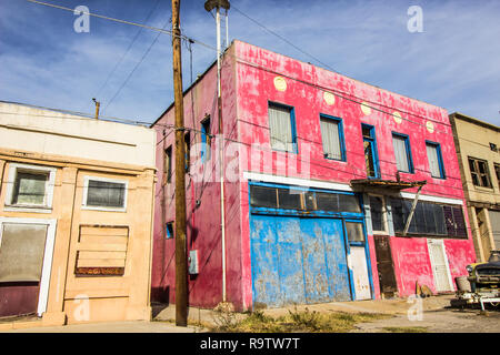 Run Down Buildings In Distressed Town Stock Photo