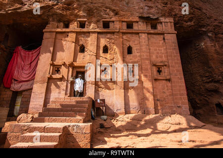 The rock-cut church of House of Abbot Libanos in Lalibela, Ethiopia Stock Photo