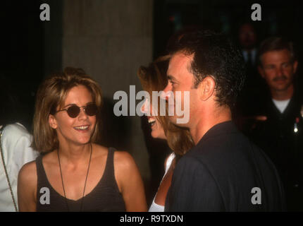 CENTURY CITY, CA - JUNE 23: Actress Meg Ryan, actress Rita Wilson and actor Tom Hanks attend TriStar Pictures' 'Sleepless in Seattle' Premiere on June 23, 1993 at the Cineplex Odeon Century Plaza Cinemas in Century City, California. Photo by Barry King/Alamy Stock Photo Stock Photo