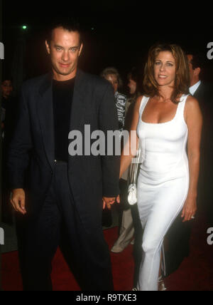 CENTURY CITY, CA - JUNE 23: Actor Tom Hanks and actress Rita Wilson attend TriStar Pictures' 'Sleepless in Seattle' Premiere on June 23, 1993 at the Cineplex Odeon Century Plaza Cinemas in Century City, California. Photo by Barry King/Alamy Stock Photo Stock Photo