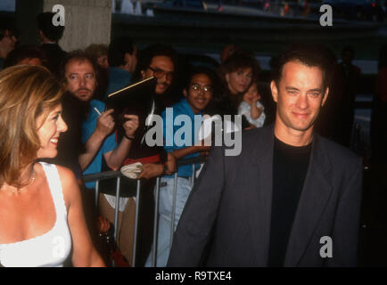 CENTURY CITY, CA - JUNE 23: Actress Rita Wilson and actor Tom Hanks attend TriStar Pictures' 'Sleepless in Seattle' Premiere on June 23, 1993 at the Cineplex Odeon Century Plaza Cinemas in Century City, California. Photo by Barry King/Alamy Stock Photo Stock Photo