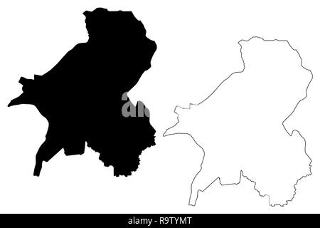 Taraba State (Subdivisions of Nigeria, Federated state of Nigeria) map vector illustration, scribble sketch Taraba map Stock Vector