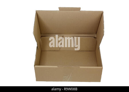 Cardboard Box on White Background Stock Photo