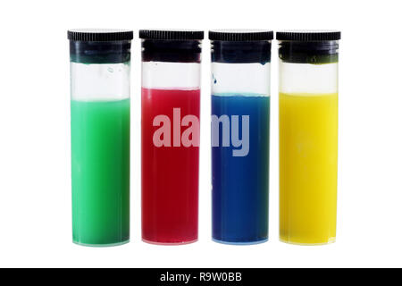 Tubes of Paint on White Background Stock Photo