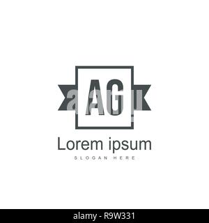 Initial Letter AG Logo Template Vector Design Stock Vector