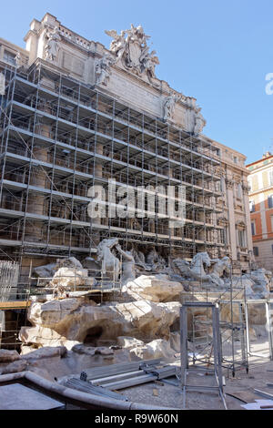 Trevi fountain under restoration Rome Italy Stock Photo