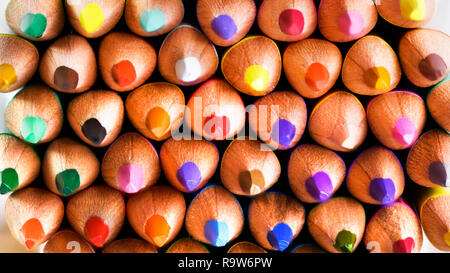 beautiful colored pencils tips creative concept for copy space ideal for banner or text over lay Stock Photo