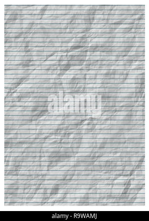 A crumpled lined blank paper as a background Stock Photo