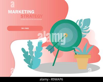 Reaching goals banner, goal setting concept, business success Stock Vector