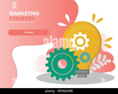 Light bulb and gear wheels. Concept of innovative idea, creativity technology Stock Vector