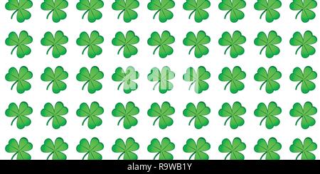 green shamrock pattern clover leaf background vector illustration EPS10 Stock Vector