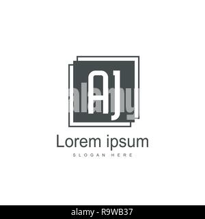 Initial Letter AJ Logo Template Vector Design Stock Vector