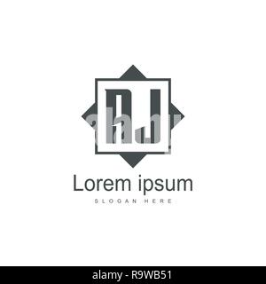 Initial Letter AJ Logo Template Vector Design Stock Vector