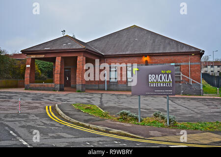 Brackla Tabernacle Church is a modern church located close to the Triangle Shopping Centre in the middle of Brackla housing estate. Bridgend, S.Wales Stock Photo