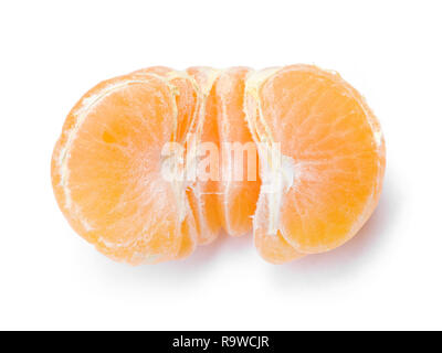 Peeled mandarin isolated on white background Stock Photo