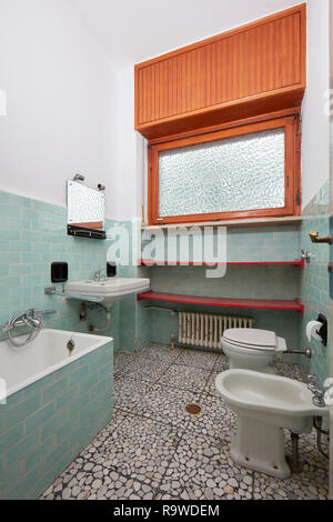 Simple bathroom in old apartment interior Stock Photo