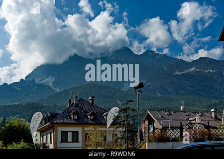 Cortina d'Ampezzo resort town in dolomitic Alps, Italy Stock Photo