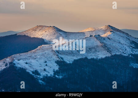 Sunset over Bieszczady Mountains, south east Poland Stock Photo