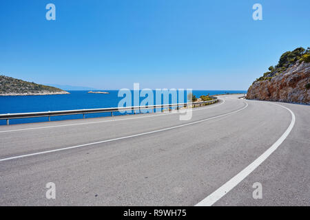 Road along the Mediterranean Sea in Turkey Stock Photo