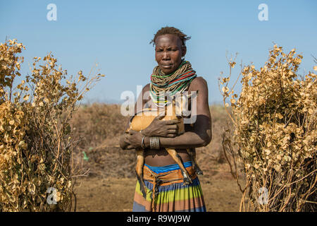 Nyangatom Tribe of Omo Valley, Ethiopia Stock Photo