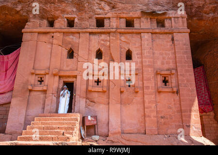 The rock-cut church of House of Abbot Libanos in Lalibela, Ethiopia Stock Photo