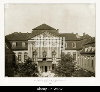 Prince Bismarck’s Residence, Berlin, Germany, Antique German Photograph, 1893 Stock Photo