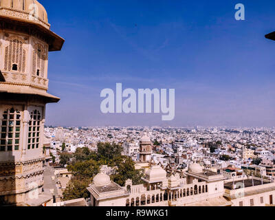 Udaipur city view from City Palace Stock Photo