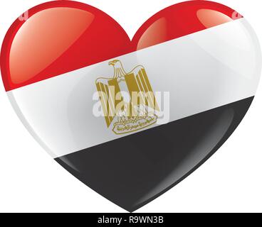 Egypt flag, vector illustration on a white background Stock Vector