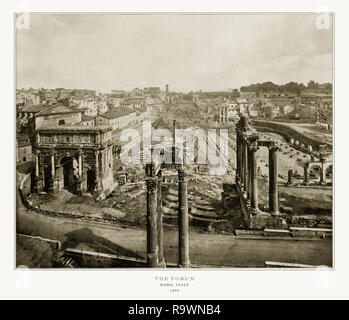 The Forum, Rome, Italy, Antique Italian Photograph, 1893 Stock Photo