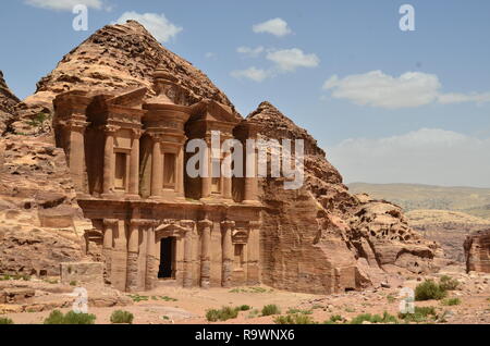 The Monastery in Petra ancient city in Jordan. Stock Photo