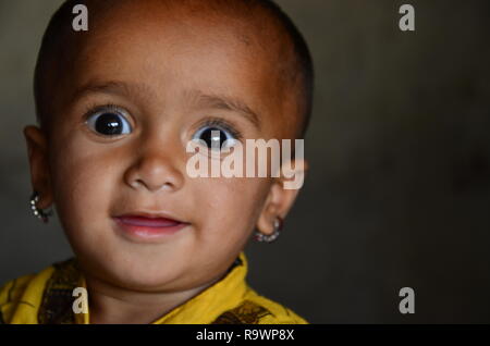 A child in rural Sindh, Pakistan. Stock Photo