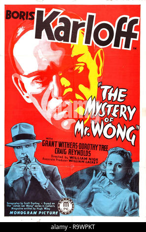 The Mystary of Mr Wong vintage movie poster Stock Photo