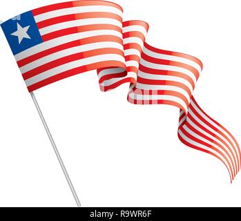 Liberia flag, vector illustration on a white background. Stock Vector